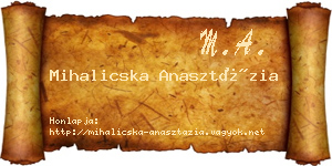 Mihalicska Anasztázia névjegykártya